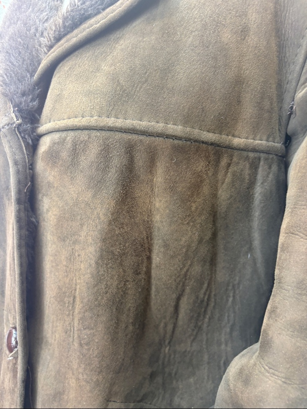 Vintage Suede Shearling Coat – Made in England - Picture 4 of 12